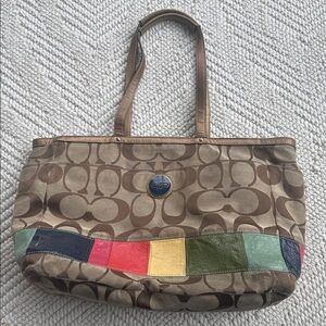 Coach Signature Khaki Tote